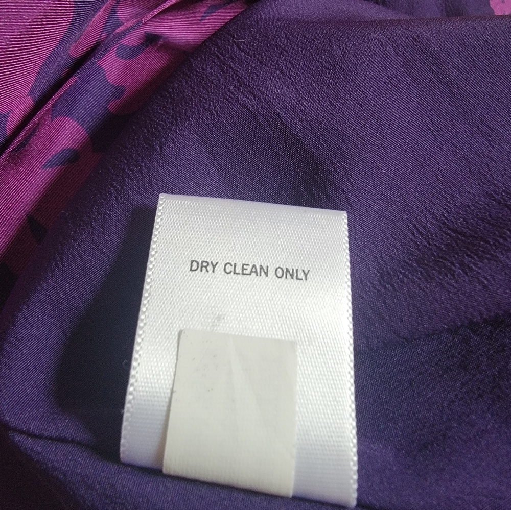 Banana Republic Purple And Navy Floral Patterned Silk Dress - Picture 9 of 9